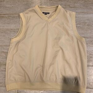 Reebok Men's Golf Tan Sleeveless  Vest Windbreaker Athletic Size Large Lined